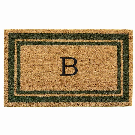 Monogram Door Mat, Natural, Sage Green, 24 in W x 36 in L